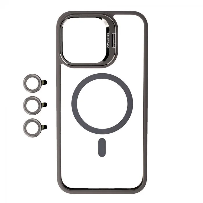 IP 14 Plus / 15 Plus – Kılıf Kamera Lens Korumalı Standlı Lensli Kapak