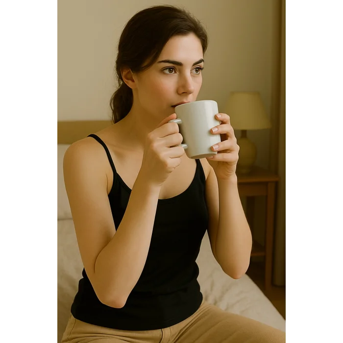 İp Asklılı Bluz (Atlet- tşhirt) LİKRALI-(17952)