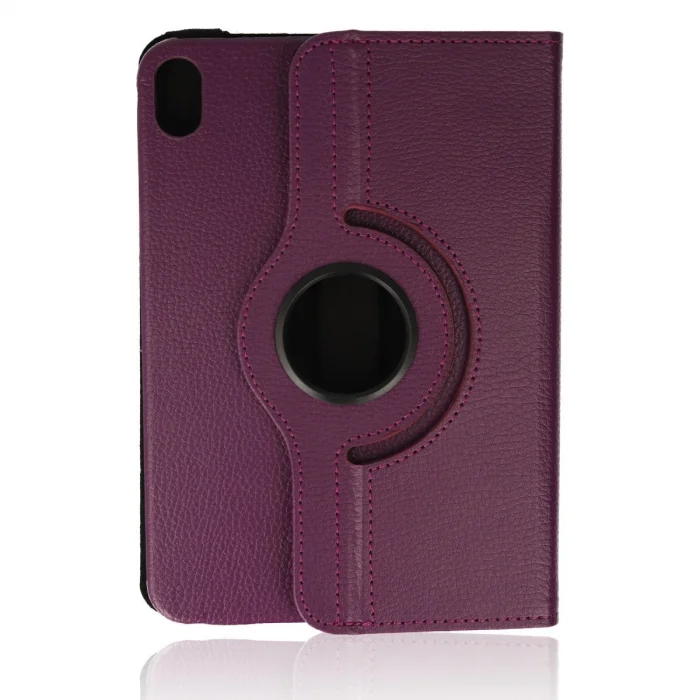 İpad Mini 6 Kılıf 360 Tablet Deri Kılıf - Mürdüm