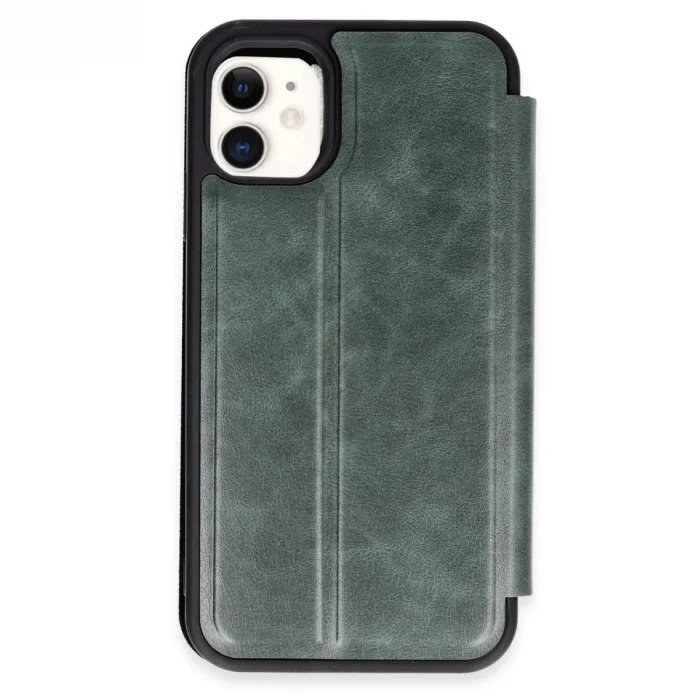 İphone 11 Kılıf Flip Cover - Koyu Yeşil