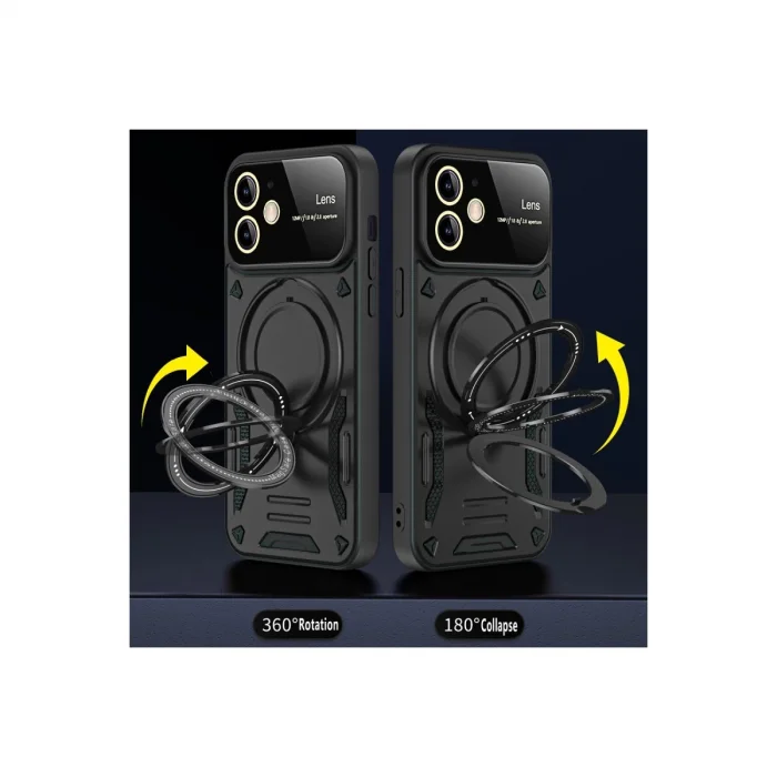 İphone 11 Kılıf Joy Lens Standlı Kapak - Lacivert