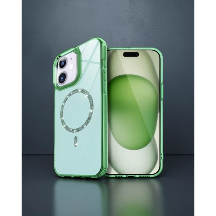 iPhone 11 Live Diamond Magsafe Kılıf - Yeşil