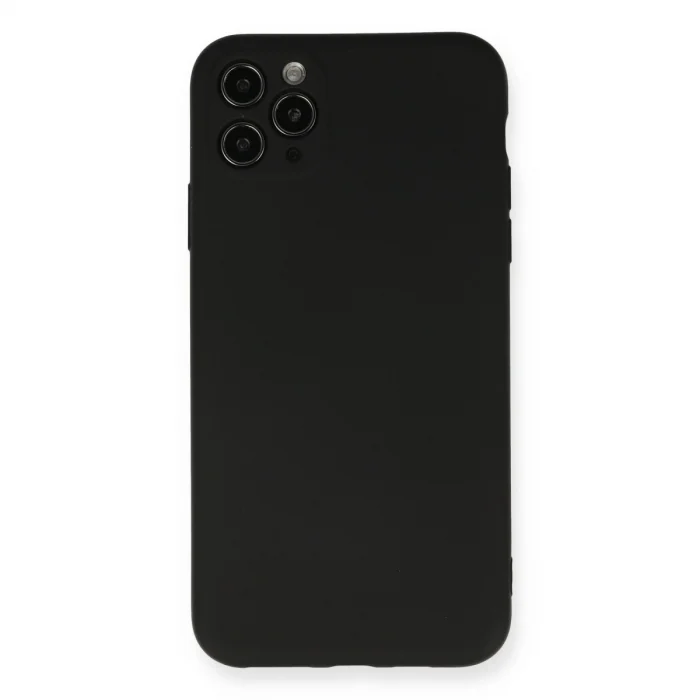 İphone 11 Pro Max Kılıf Nano İçi Kadife Silikon - Siyah