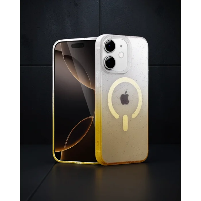 iPhone 11 Pummel Shiny Magsafe Kılıf - Gold