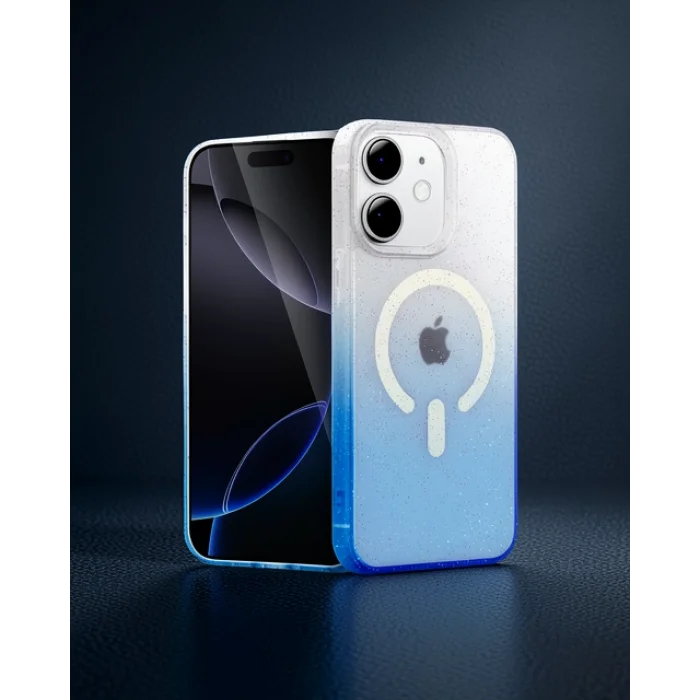 iPhone 11 Pummel Shiny Magsafe Kılıf - Mavi