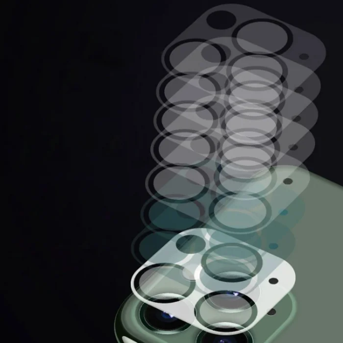 iPhone 12 6.1 Full Tempered Kamera Koruyucu Kırılmaz Cam-(5775)