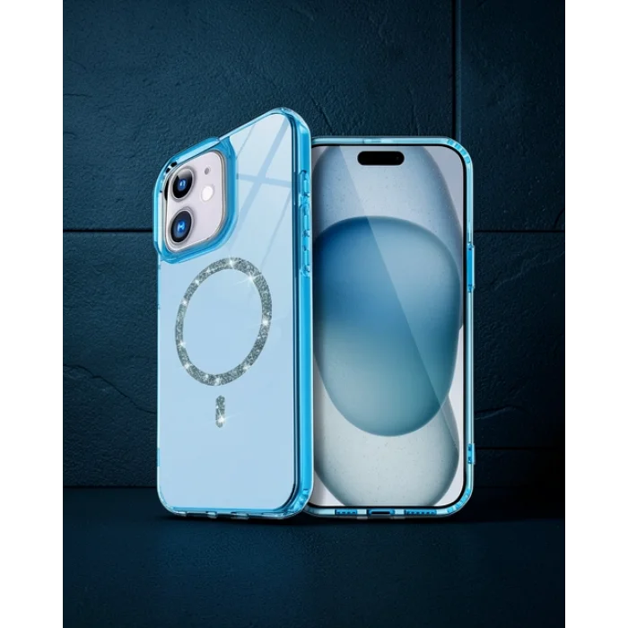 iPhone 12 - Live Diamond Magsafe Kılıf - Mavi