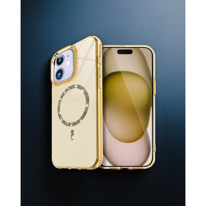 iPhone 12 - Live Diamond Magsafe Kılıf - Sarı