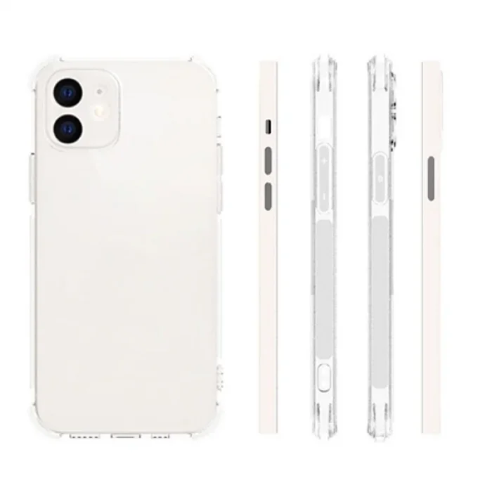 İPhone 12 Mini 5.4 Anti-Drop Silikon Kılıf Kamera Korumalı Şeffaf Silikon Kılıf-(5775)