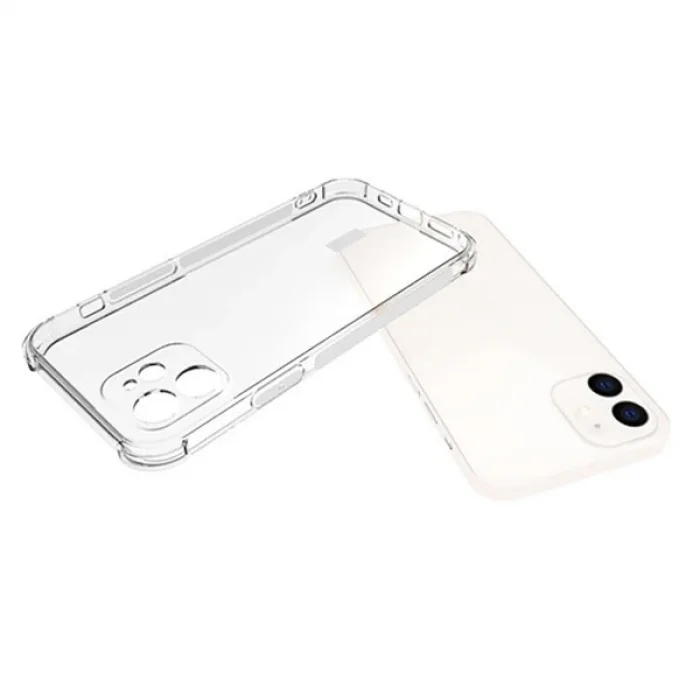 İPhone 12 Mini 5.4 Anti-Drop Silikon Kılıf Kamera Korumalı Şeffaf Silikon Kılıf-(5775)