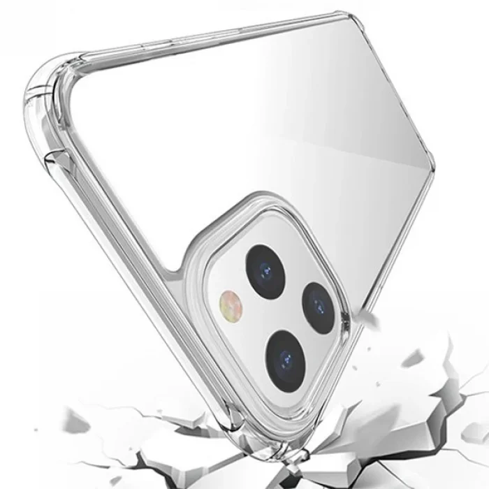 İPhone 12 Pro Max 6.7 Anti-Drop Silikon Kılıf Shockproof Şeffaf  kılıf-(5775)
