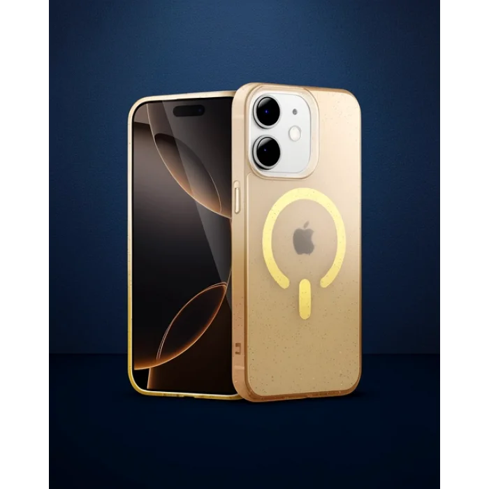 iPhone 12 Pummel Shiny Magsafe Kılıf - Gold