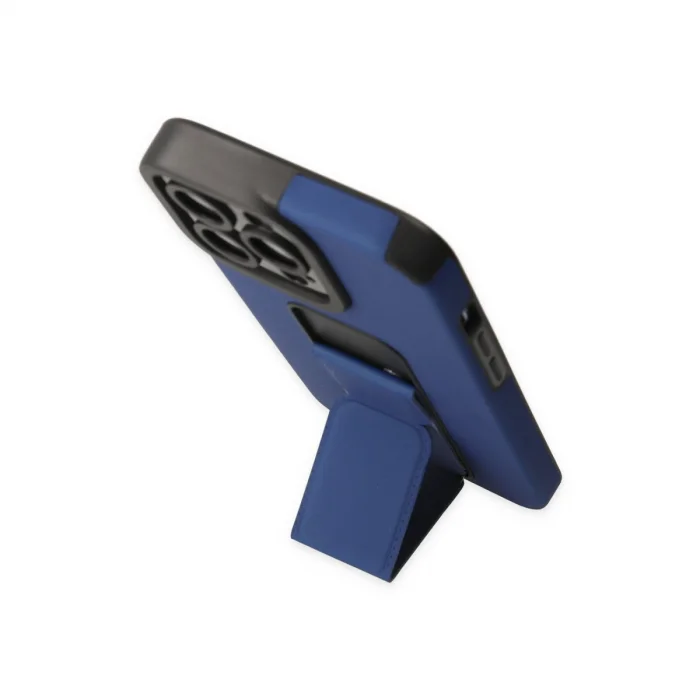 İphone 13 Pro Kılıf Mega Standlı Silikon - Mavi