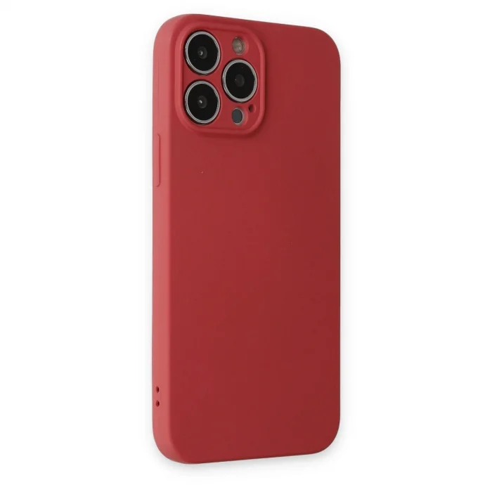 İphone 13 Pro Kılıf Nano İçi Kadife Silikon - Kiremit