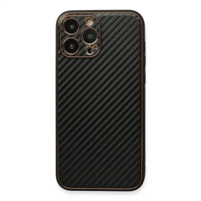İphone 13 Pro Max Kılıf Coco Karbon Silikon - Siyah