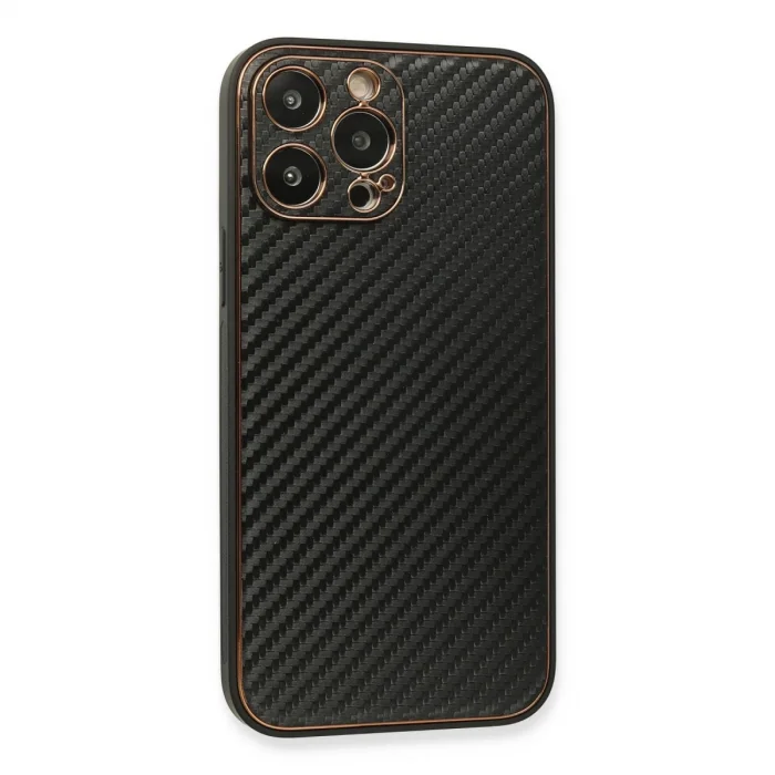İphone 13 Pro Max Kılıf Coco Karbon Silikon - Siyah
