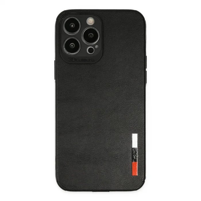 İphone 13 Pro Max Kılıf Loop Deri Silikon - Siyah
