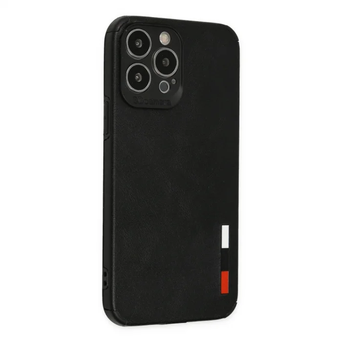 İphone 13 Pro Max Kılıf Loop Deri Silikon - Siyah