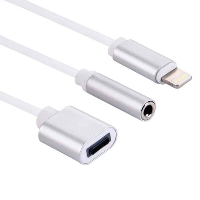 iPhone 14-13-12-11 3.5mm Kulaklık ve Şarj Dönüştürücü-(5775)