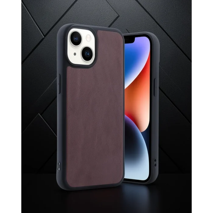 iPhone 14 - Aras Deri Kılıf - Bordo