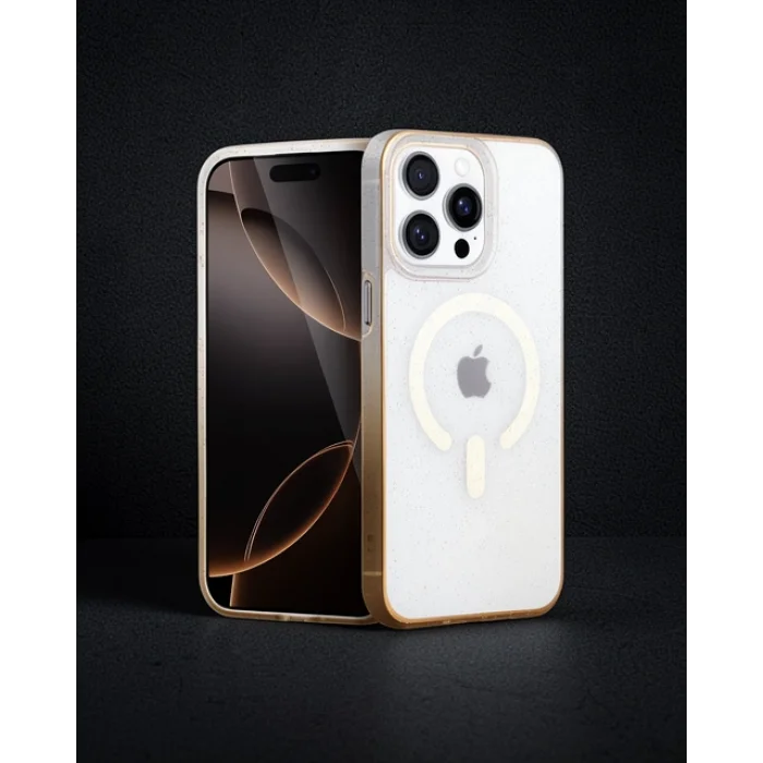 iPhone 14 Pro Max Pummel Shiny Magsafe Kılıf - Gold