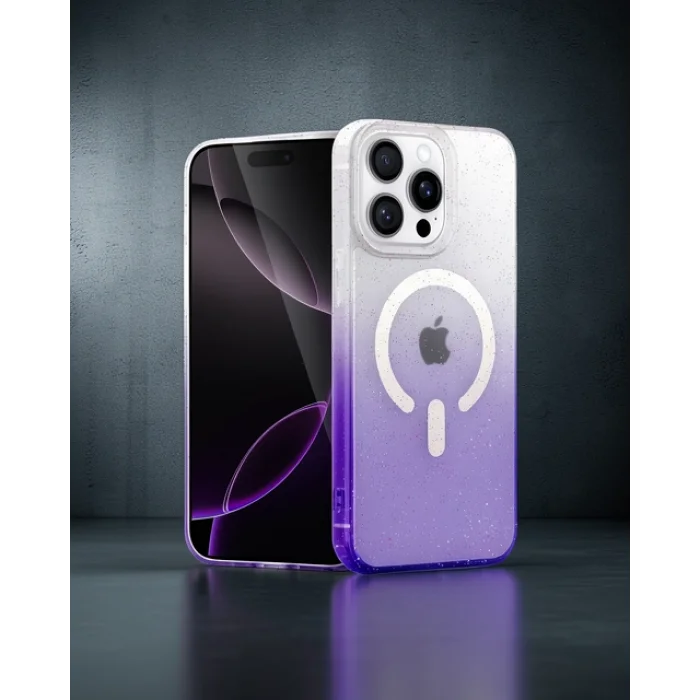 iPhone 14 Pro Pummel Shiny Magsafe Kılıf - Mor