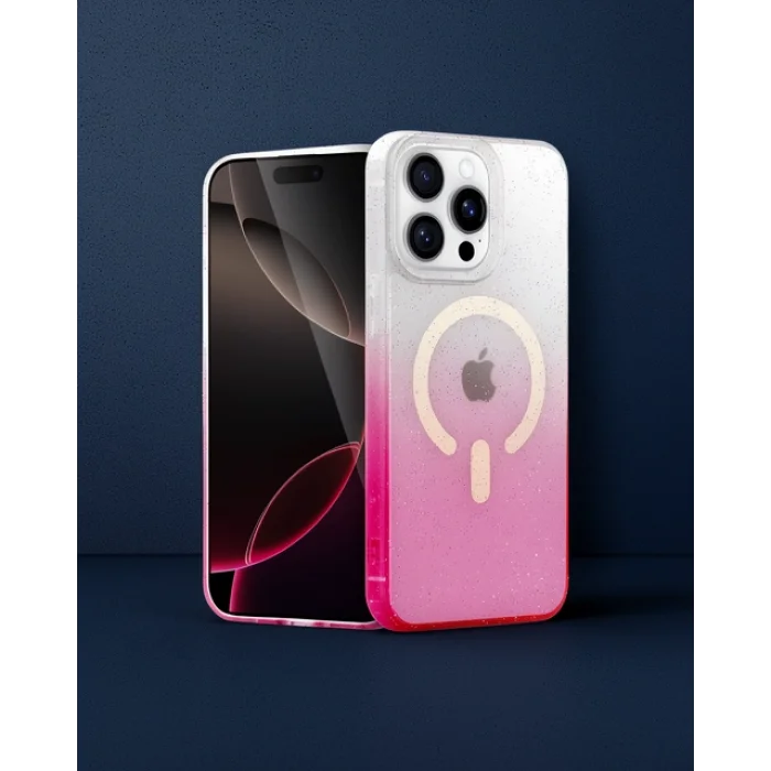 iPhone 14 Pro Pummel Shiny Magsafe Kılıf - Pembe