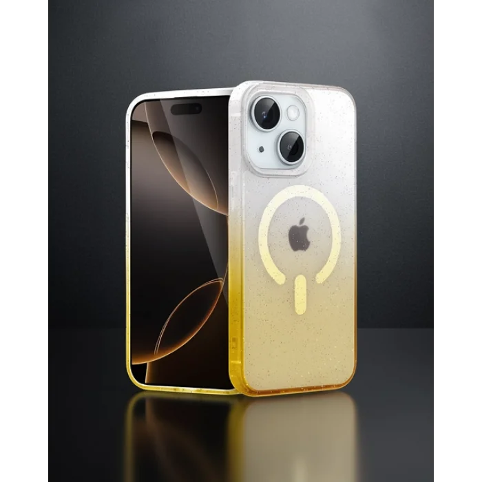 iPhone 14 - Pummel Shiny Magsafe Kılıf - Gold
