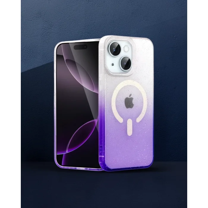 iPhone 14 - Pummel Shiny Magsafe Kılıf - Mor