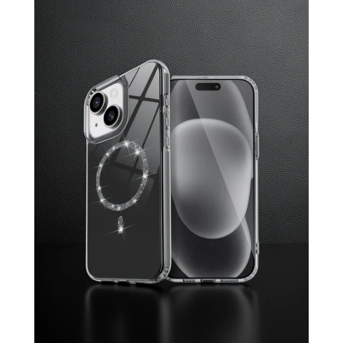 iPhone 15 Plus Live Diamond Magsafe Kılıf - Siyah
