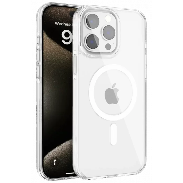 Joko Apple iPhone 15 Pro Uyumlu Gleam PC Sert Magsafe Kılıf - Şeffaf