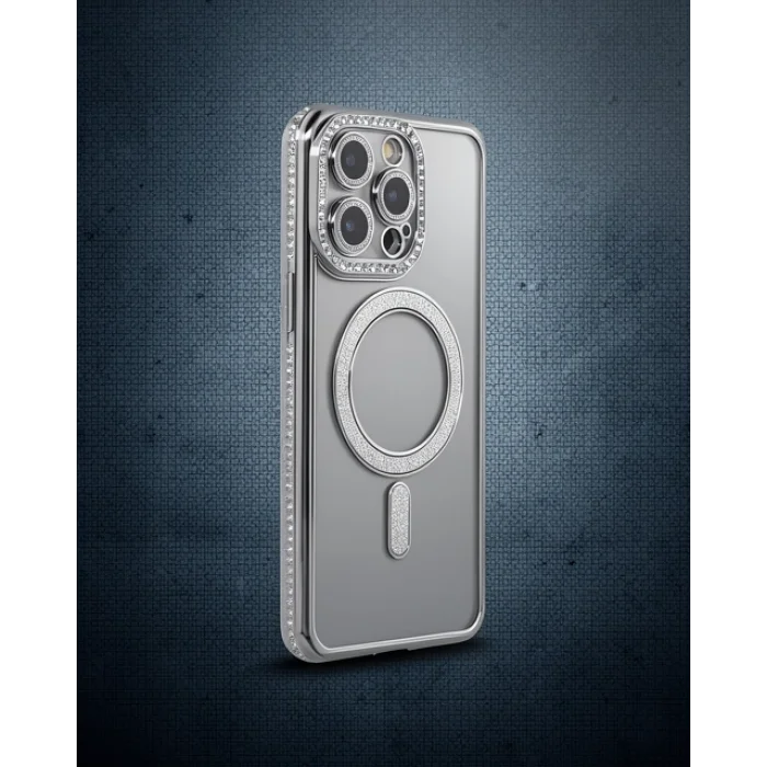 iPhone 15 Pro - Kılıf - Joke Simli Magneticsafe - Gri