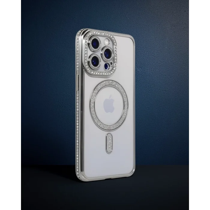 iPhone 15 Pro - Kılıf - Joke Simli Magneticsafe - Gümüş