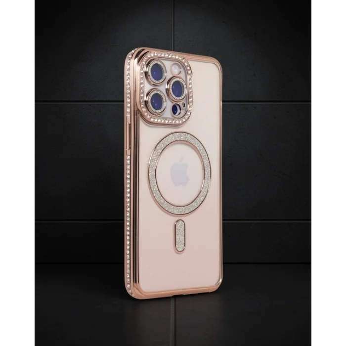 iPhone 15 Pro - Kılıf - Joke Simli Magneticsafe - Pembe
