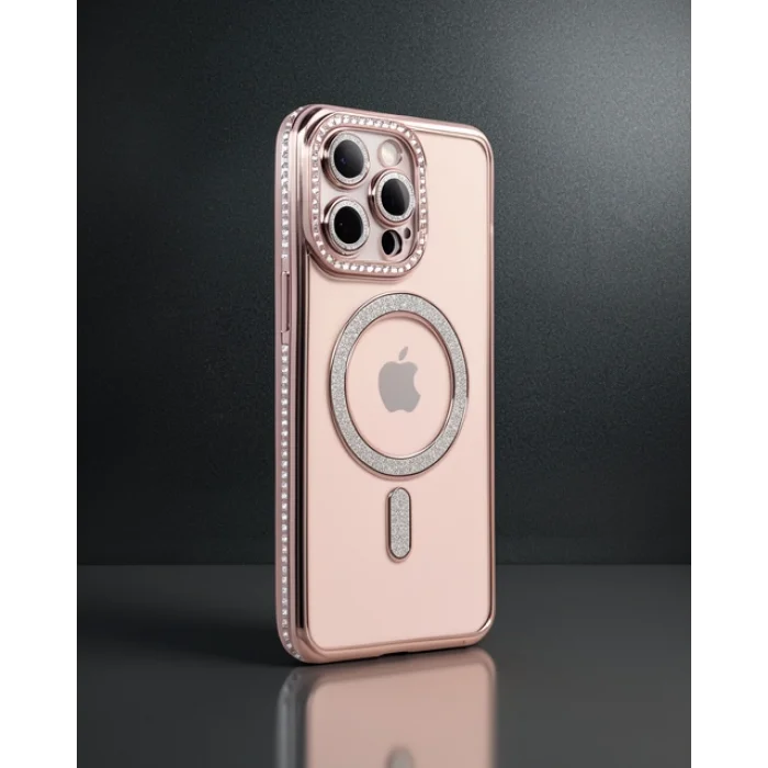 iPhone 15 Pro Max - Kılıf - Joke Simli Magneticsafe - Pembe