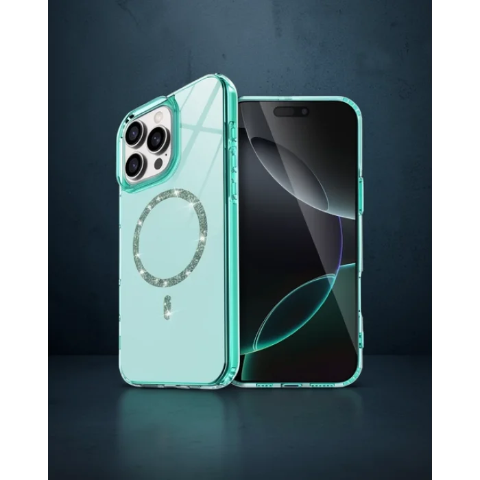 iPhone 15 Pro Max Live Diamond Magsafe Kılıf - Yeşil