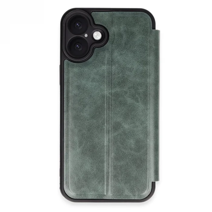 İphone 16 Kılıf Flip Cover - Koyu Yeşil