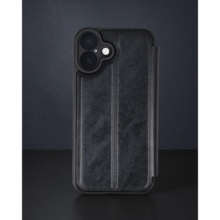 iPhone 16 Kılıf Flip Cover - Siyah