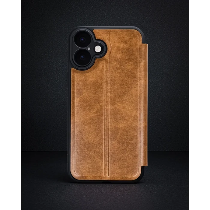iPhone 16 Kılıf Flip Cover - Taba