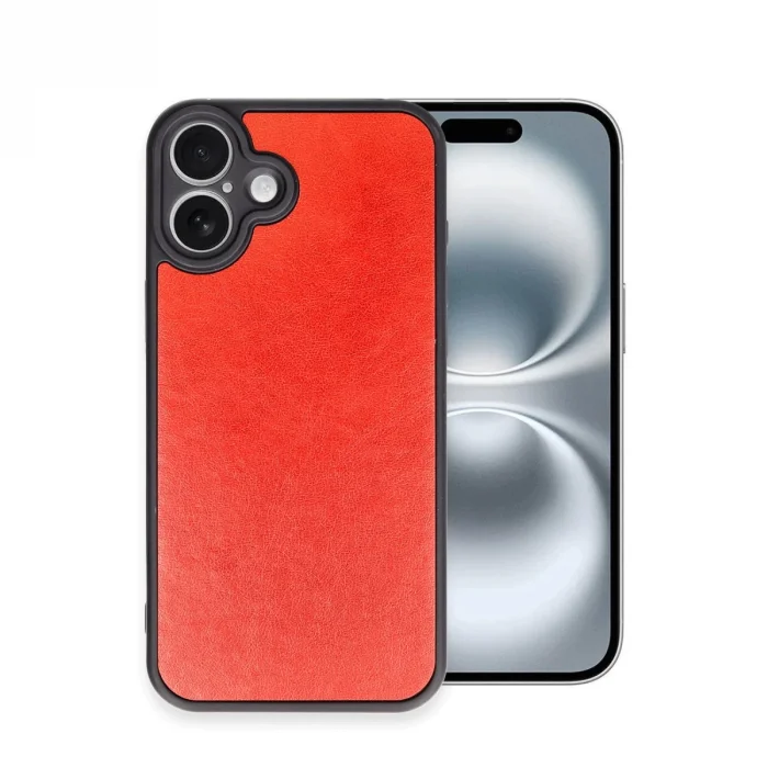 İphone 16 Plus Kılıf Aras Deri Kapak - Kırmızı