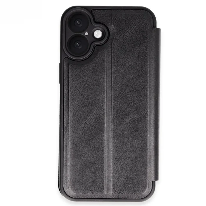 İphone 16 Plus Kılıf Flip Cover - Siyah