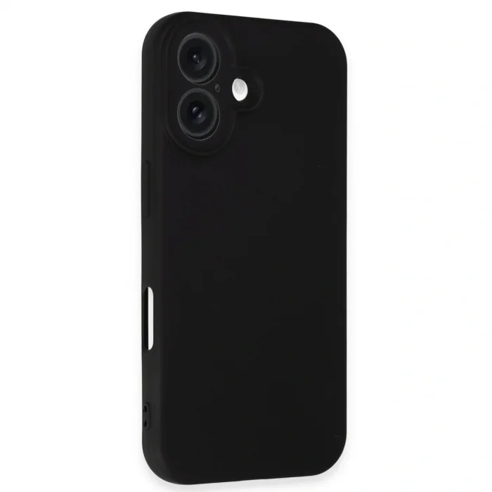 İphone 16 Plus Kılıf Nano İçi Kadife Silikon - Siyah