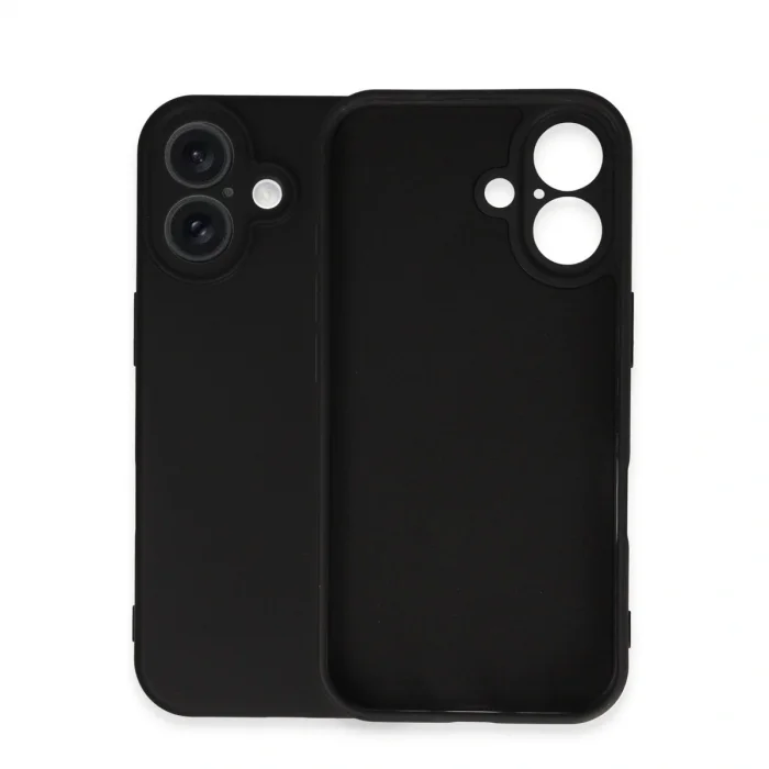 İphone 16 Plus Kılıf Nano İçi Kadife Silikon - Siyah