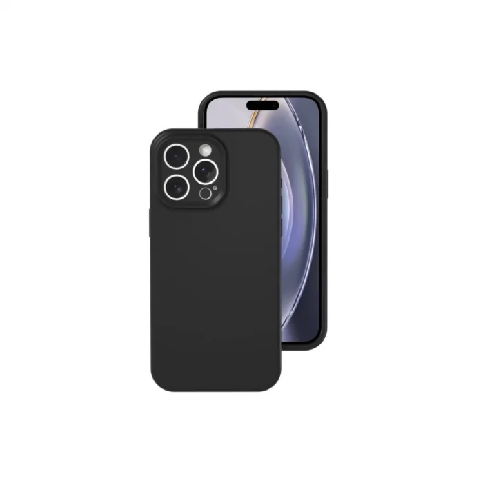 İphone 16 Pro Kılıf Nano İçi Kadife Silikon - Siyah