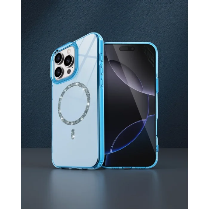 iPhone 16 Pro Live Diamond Magsafe Kılıf - Mavi