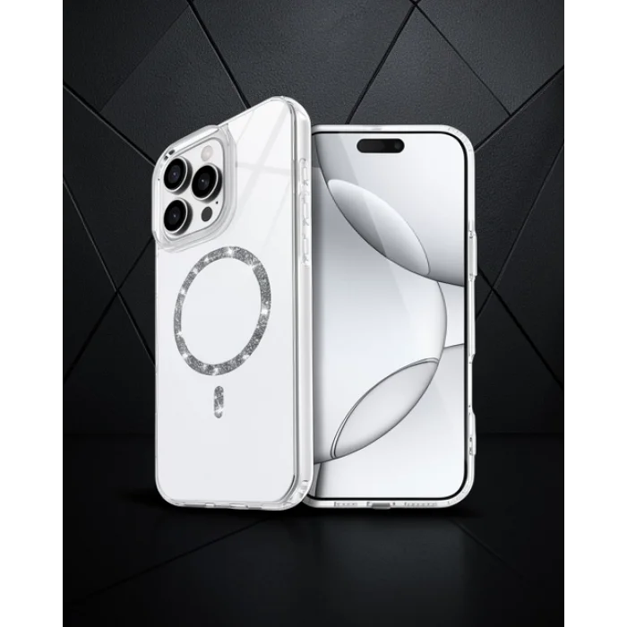 iPhone 16 Pro Live Diamond Magsafe Kılıf - Şeffaf