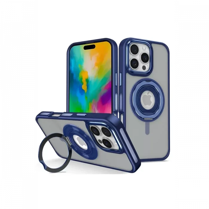 Joko Apple iPhone 16 Pro Max Uyumlu Banza Magsafe Standlı Kapak - Lacivert