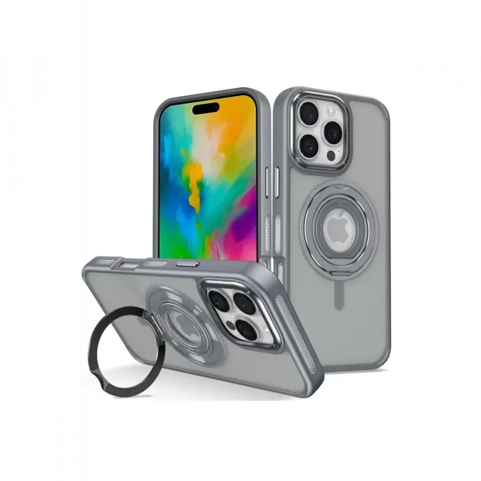 Joko Apple iPhone 16 Pro Max Uyumlu Banza Magsafe Standlı Kapak - Titan Gri