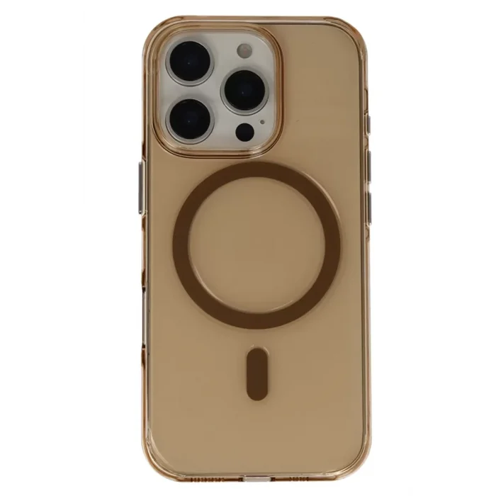 Joko Apple iPhone 16 Pro Max Uyumlu Gleam PC Sert Magsafe Kılıf - Şeffaf-Gold