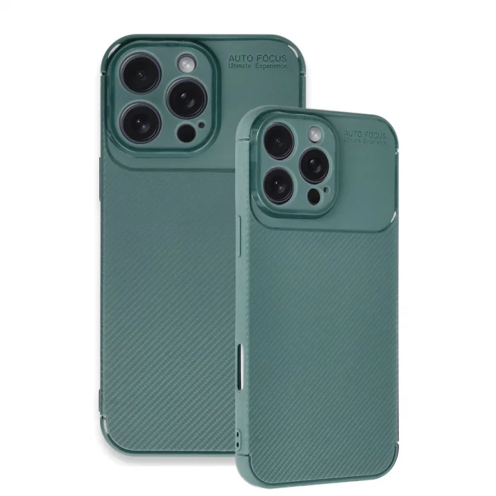 İphone 16 Pro Max Kılıf Auto Focus Karbon Kapak - Koyu Yeşil